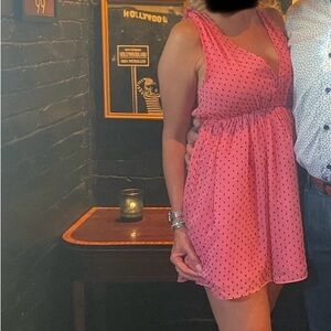 Pink Polka Dot Sleeveless Dress